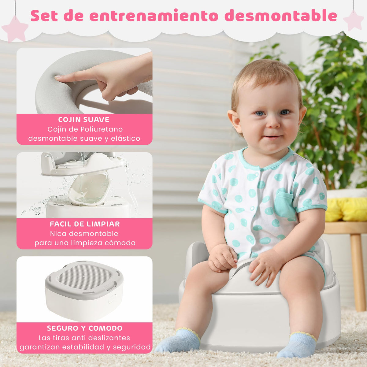 LURKO Baño Entrenador 3 en 1 para Niños, Bacinica con Banco Multiusos