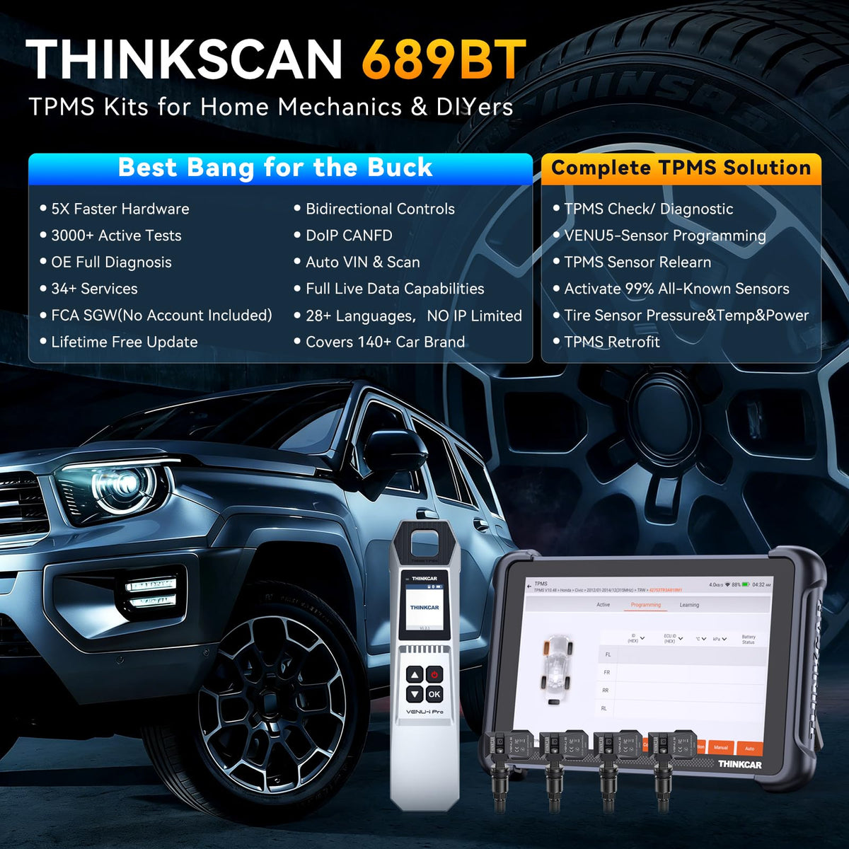 Herramienta de Diagnóstico THINKSCAN 689BT TPMS OBD2 Profesional