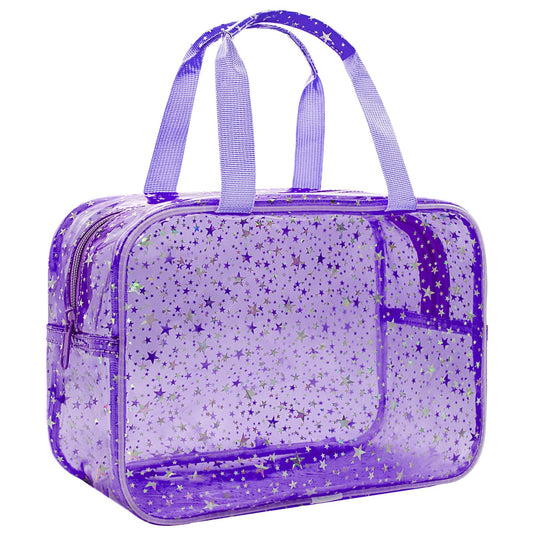 Bolsa de maquillaje transparente con inicial personalizada, bolsa de cosméticos rosa, bolsa de aseo de viaje, bonita bolsa de maquillaje transparente, bolsa organizadora para novia, maestro, regalos