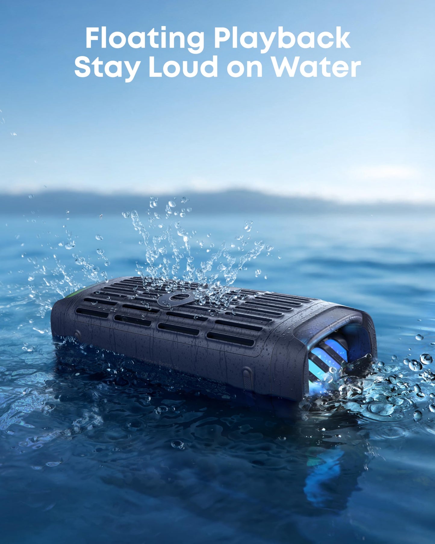 Soundcore by Anker Boom 3i Bocina Bluetooth Portatil 16h Batería, 50W Potencia, IP68 Flotante Resistente Agua Salada, BassUp 2.0, Bluetooth 5.3, TWS — Ideal para Pesca, Camping y Exteriores