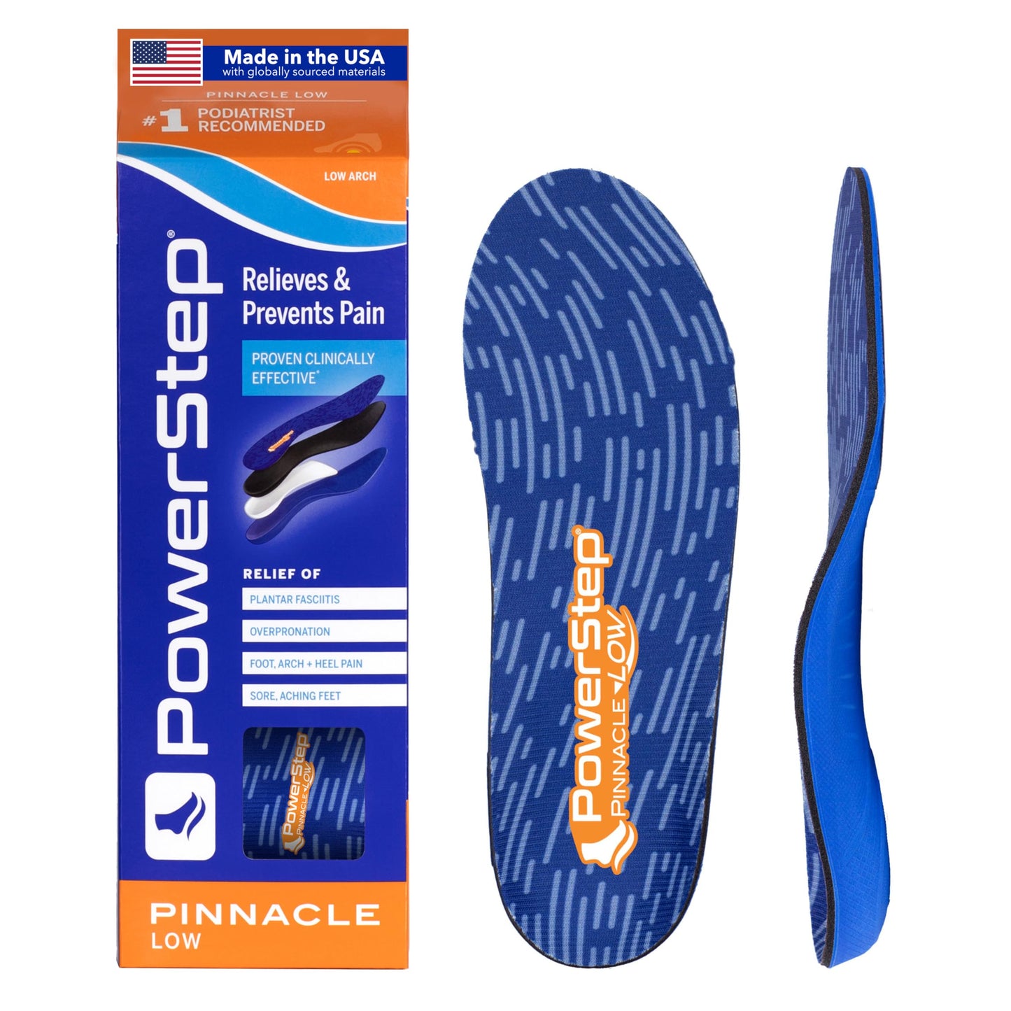 Plantilla Powerstep Pinnacle azul y naranja para hombre
