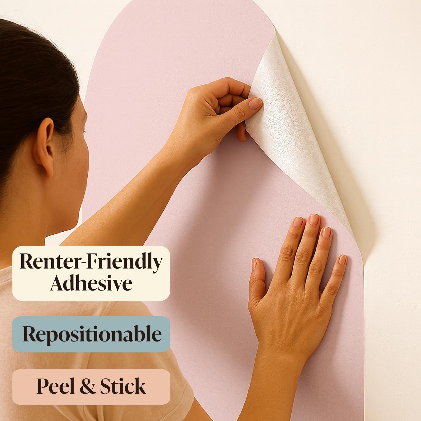 Orelle MagicWall - Adhesivo magnético para pared de arco, reposicionable y apto para inquilinos, pizarra magnética para pared de despegar y pegar, esencial para sala de juegos, incluye tiza y soporte