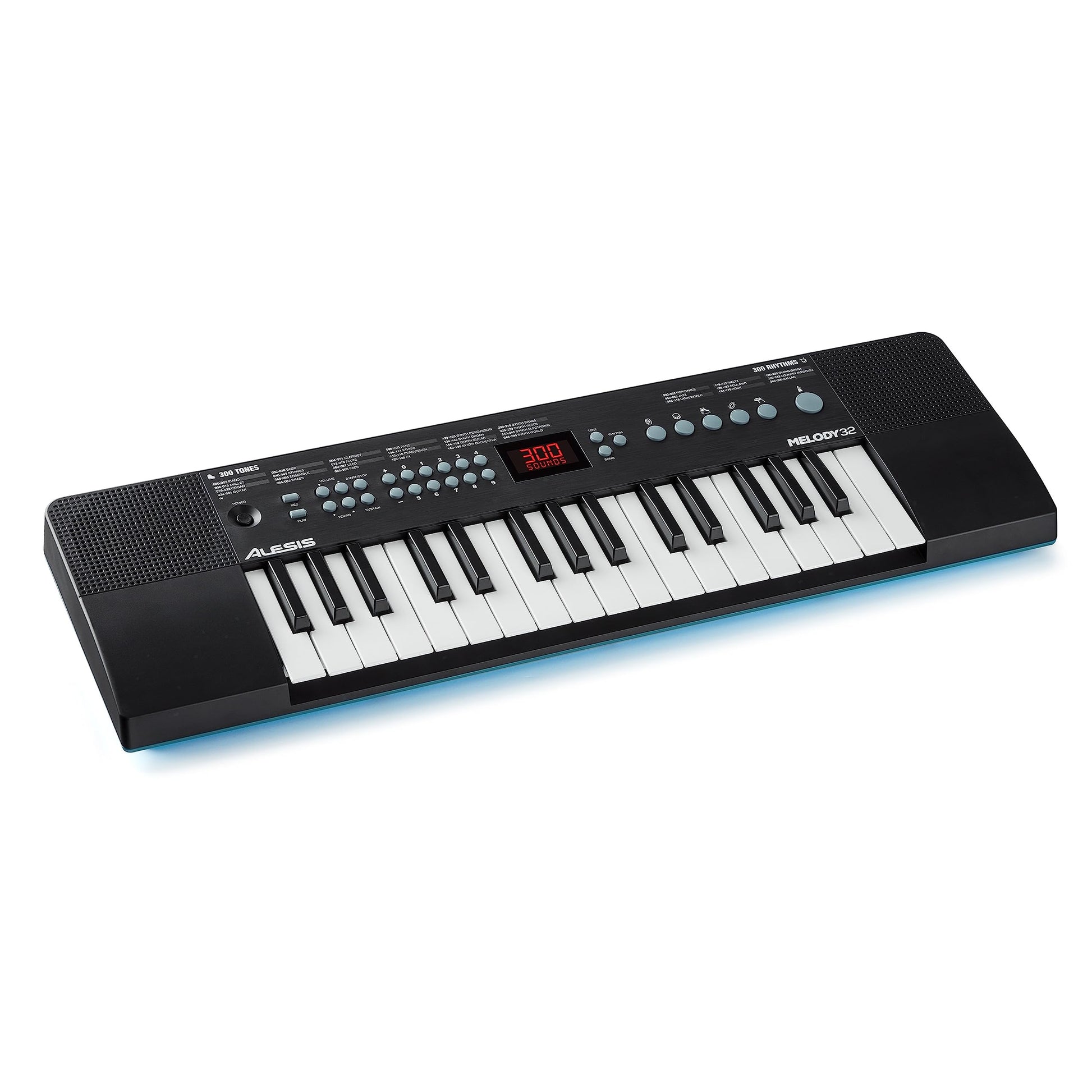 Alesis Melody 32 – Piano eléctrico, piano para niños con 32 teclas, altavoces, Teclado Musical con 300 sonidos, 40 demos, conectividad USB-MIDI