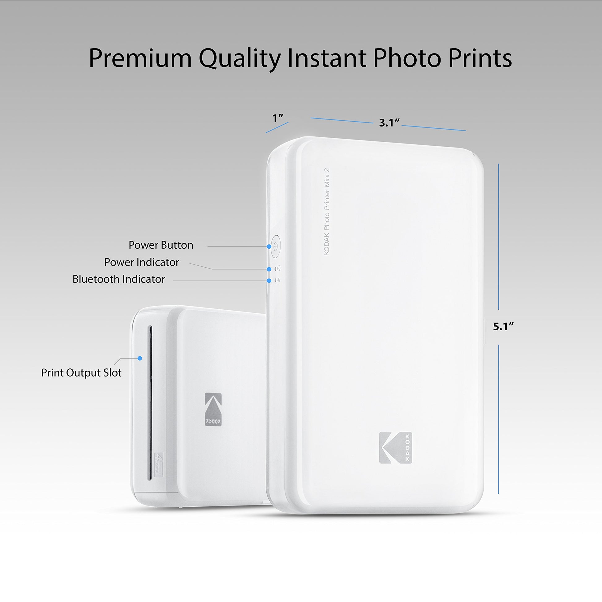 KODAK Impresora fotográfica instantánea portátil inalámbrica HD, impresión de Fotos de Redes sociales, impresión a Todo Color de Alta Calidad. Compatible con Dispositivos iOS y Android (Negro)