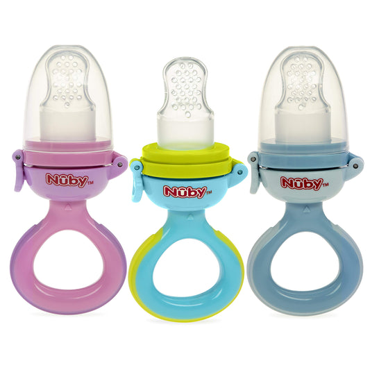 Alimentador Infantil Nuby Multicolor con Cubierta Higiénica para Primeros Alimentos