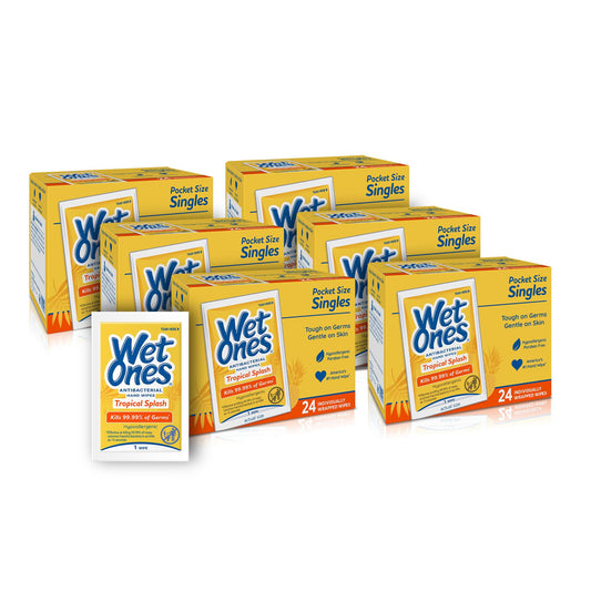 Wet Ones Toallitas antibacterianas para manos y rostros, Aroma Cítrico