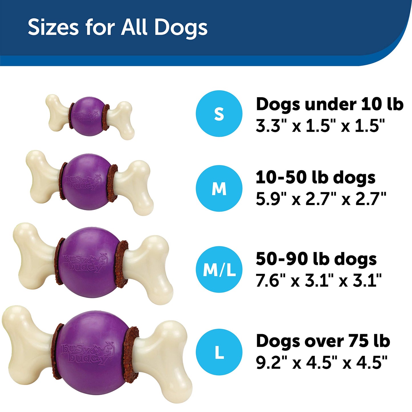 Juguete para Perros PetSafe Busy Buddy Bouncy Bone Mediano Ideal para Perros de 10 a 50 Libras