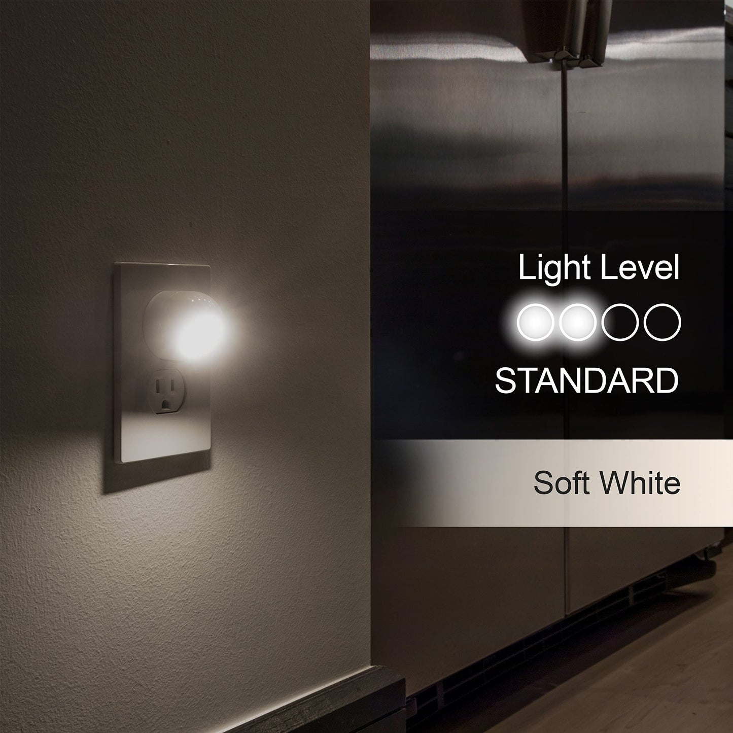 GE 30966 Luz nocturna LED con enchufe, 2 Pack- 360 Degree Light, Blanco