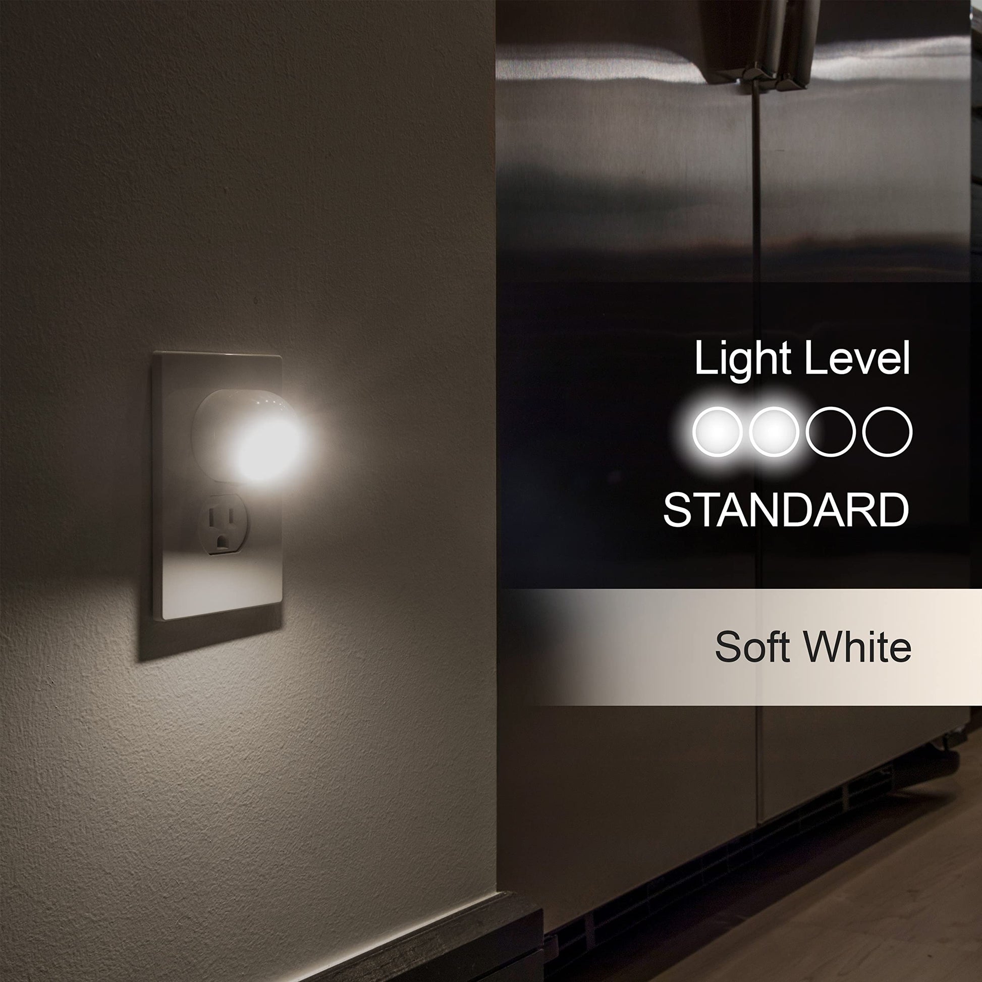 GE 30966 Luz nocturna LED con enchufe, 2 Pack- 360 Degree Light, Blanco