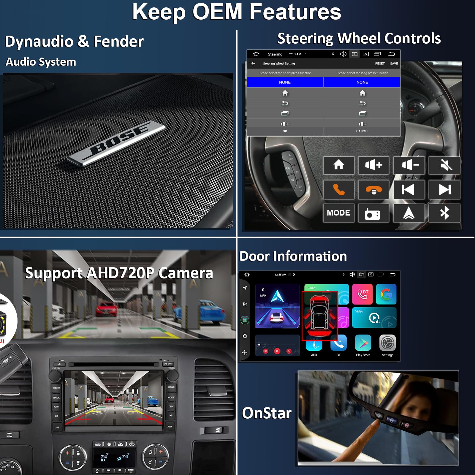 Radio de Coche SWTNVIN GMC Plata 4G LTE Android 13 8 Núcleos 4+64G