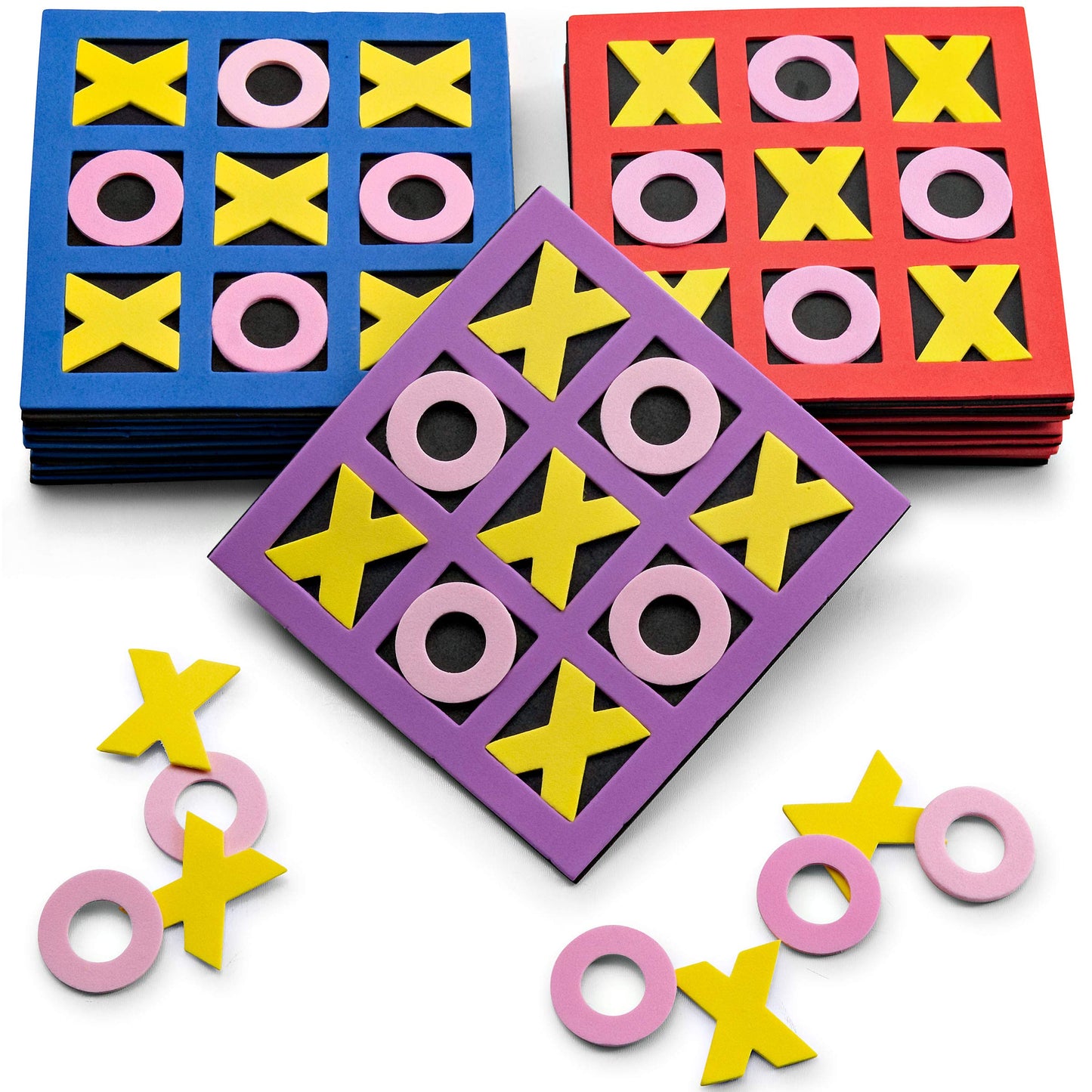 Juego de Mesa Tic Tac Toe Espuma 5x5 Pulgadas para Niños 24 Piezas