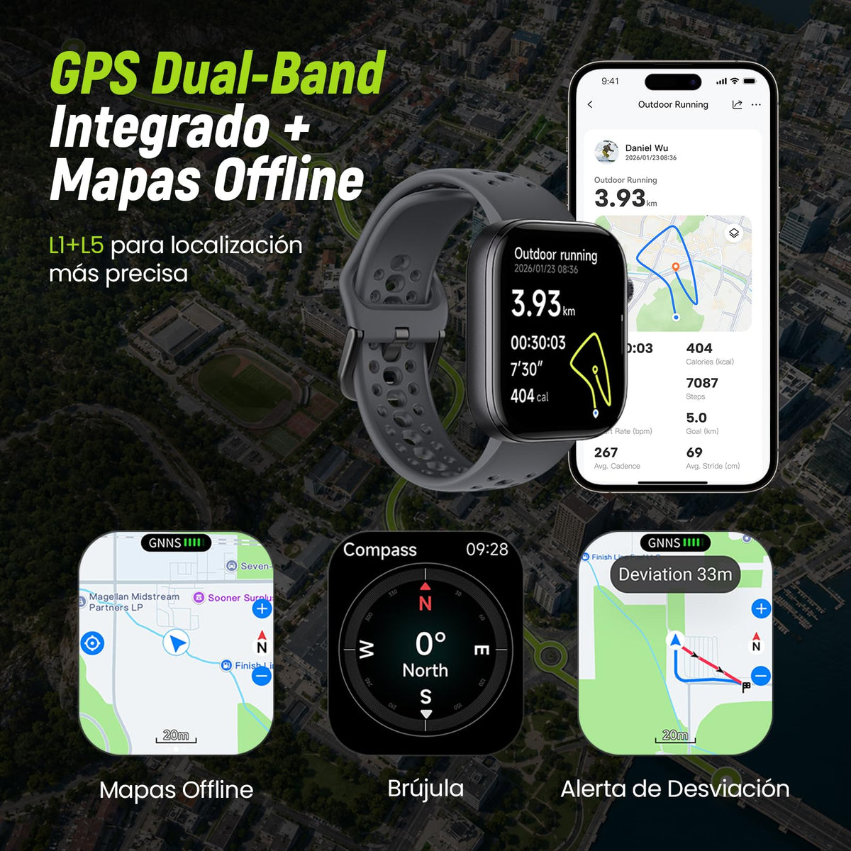 Smartwatch HAYLOU Hyper GPS Mapas sin Conexión para Hombre y Mujer