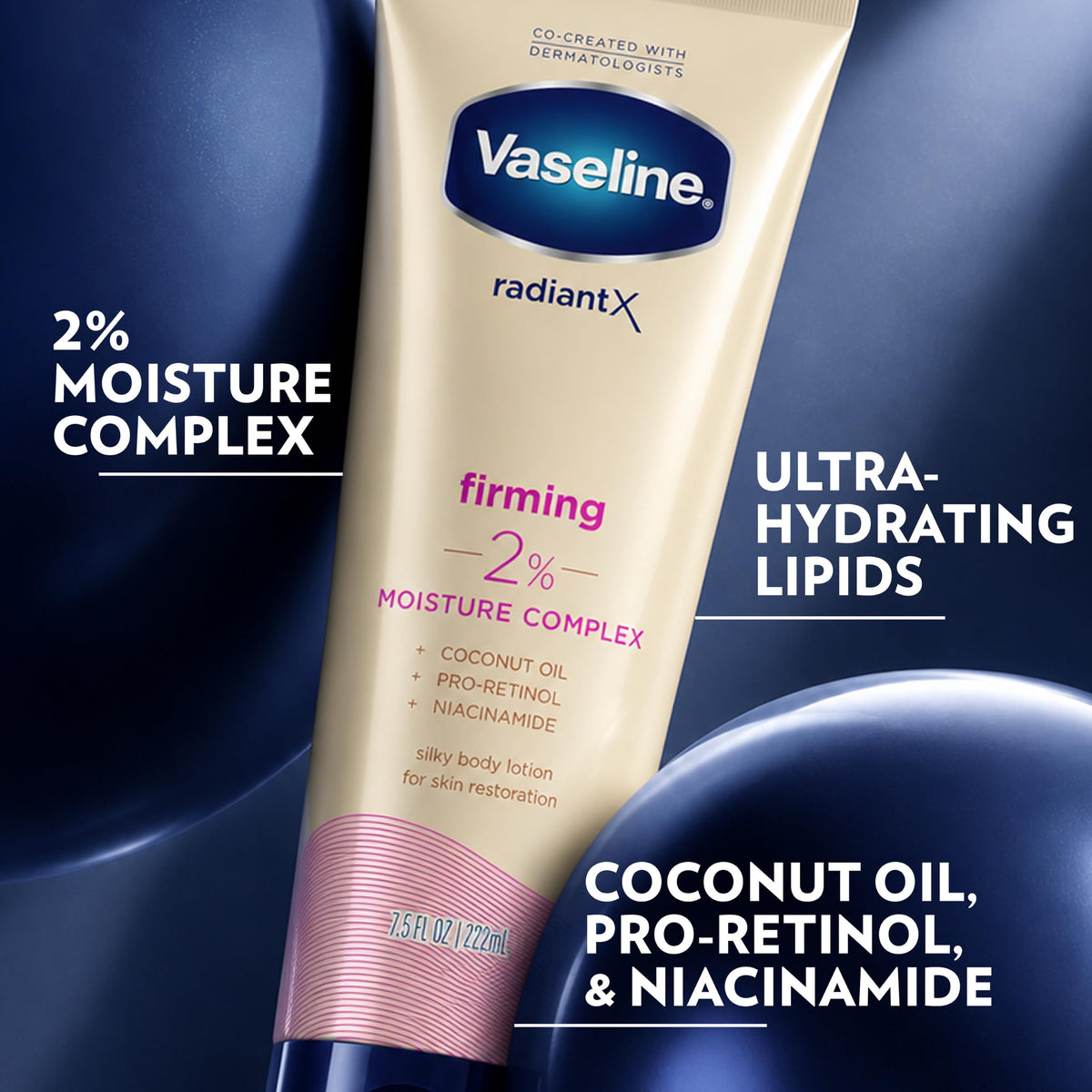 Vaseline RadiantX Loción Corporal Reafirmante Vainilla 222ml