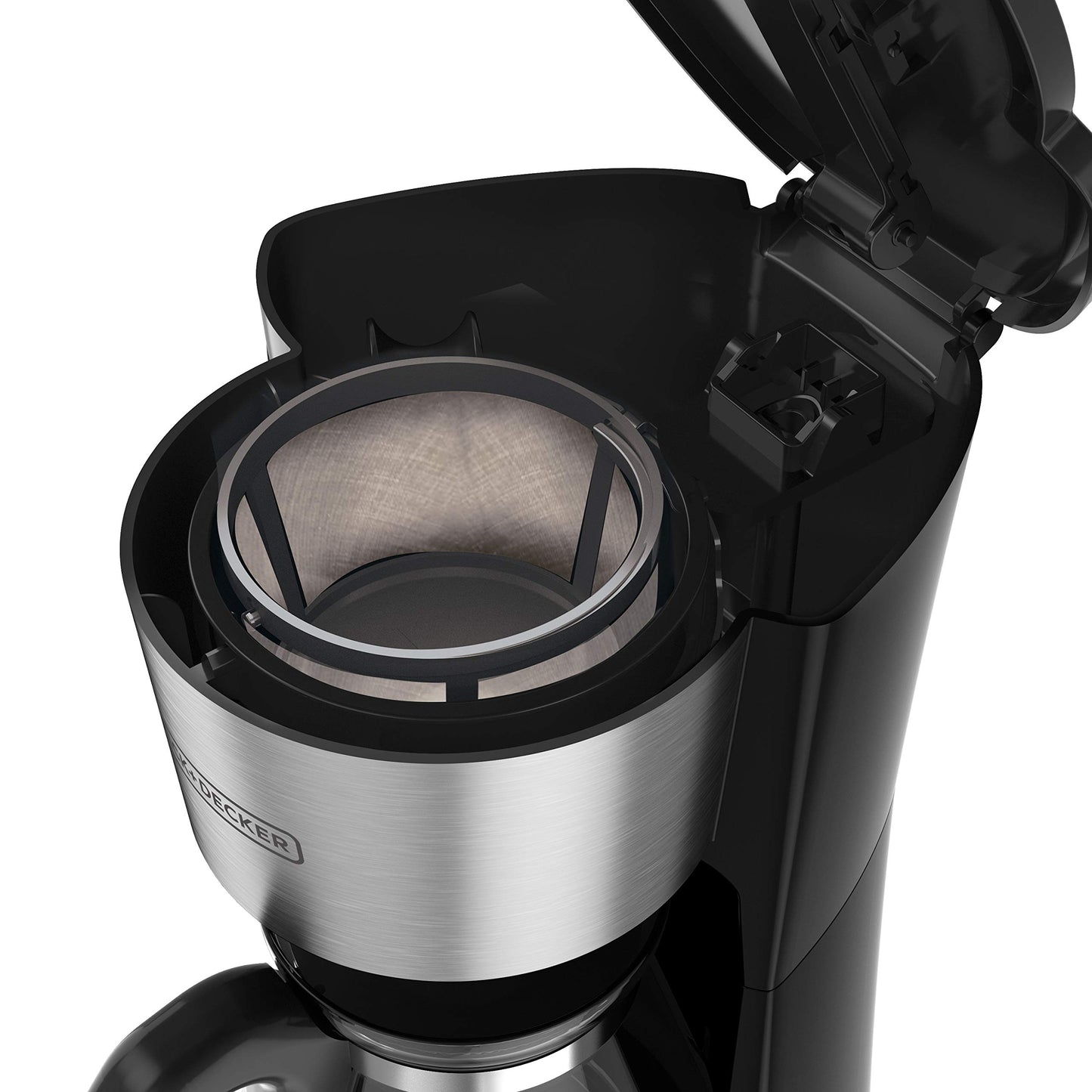 BLACK+DECKER Cafetera 4 en 1, con Vaso Personal y Filtro Permanente con Jarra de Vidrio, 5 Tazas, CM0755S-MX