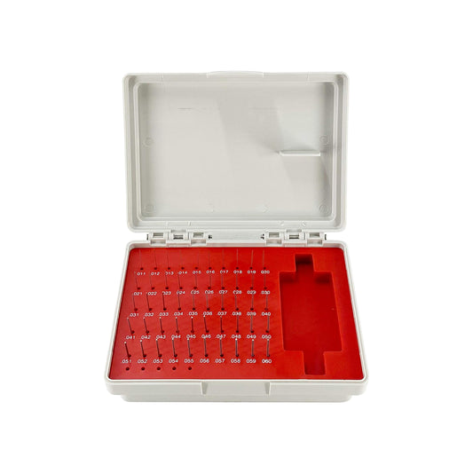TEXALAN(R) Plus - Juego de calibradores de pines con caja de almacenamiento de acero para agujeros de medición, 50 piezas de 0.000 a 0.08 pulgadas M0