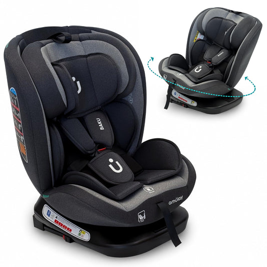Autoasiento Amulay Gris Baku 360° ISOFIX i-Size para 0 a 12 Años