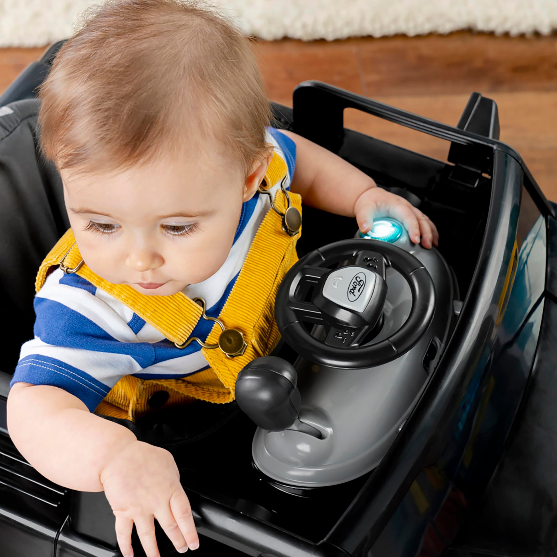 Bright Starts Ford F-150 4 en 1 Ágata negro centro de actividades para bebé y caminante de empuje con volante interactivo extraíble, juguete de 6 meses en adelante