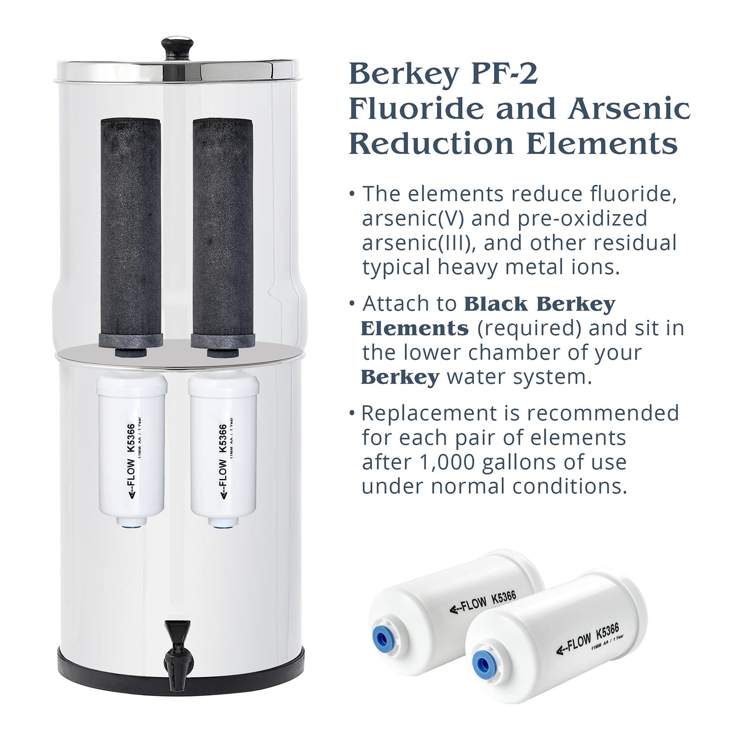 Berkey PF-2 Fluoride Filter (Set of 2) - Fits Black Berkey Purifiers Only