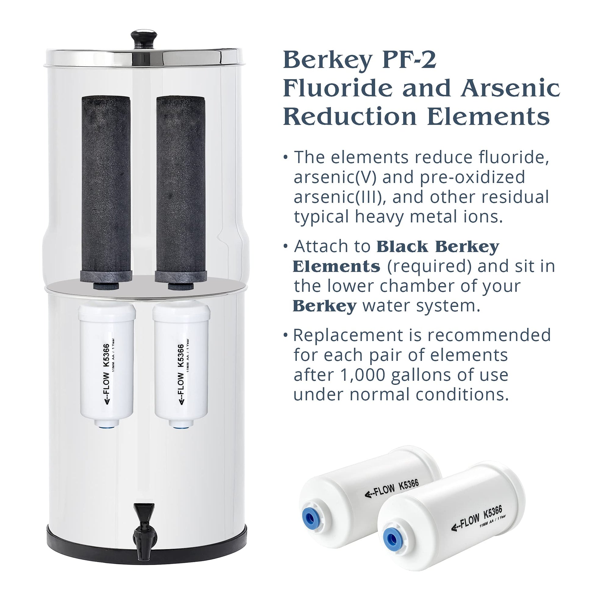 Berkey PF-2 Fluoride Filter (Set of 2) - Fits Black Berkey Purifiers Only