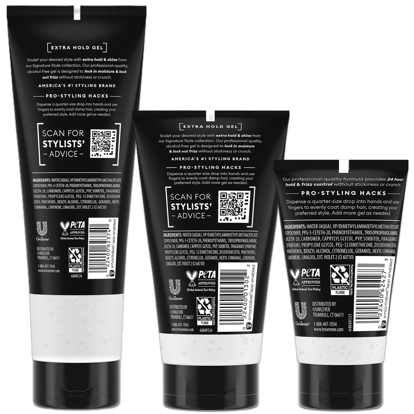 TRESemme Tres Gel Extra Firm Control Gel para el cabello, 2 onzas (Paquete de 3)