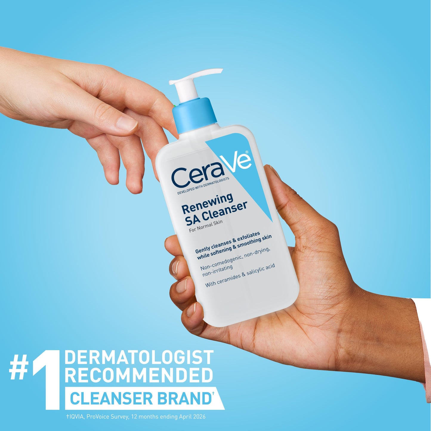 CeraVe SA Cleanser | Salicylic Acid Cleanser with Hyaluronic Acid, Niacinamide & Ceramides| BHA Exfoliant for Face | Fragrance Free Non-Comedogenic | 16 Ounce