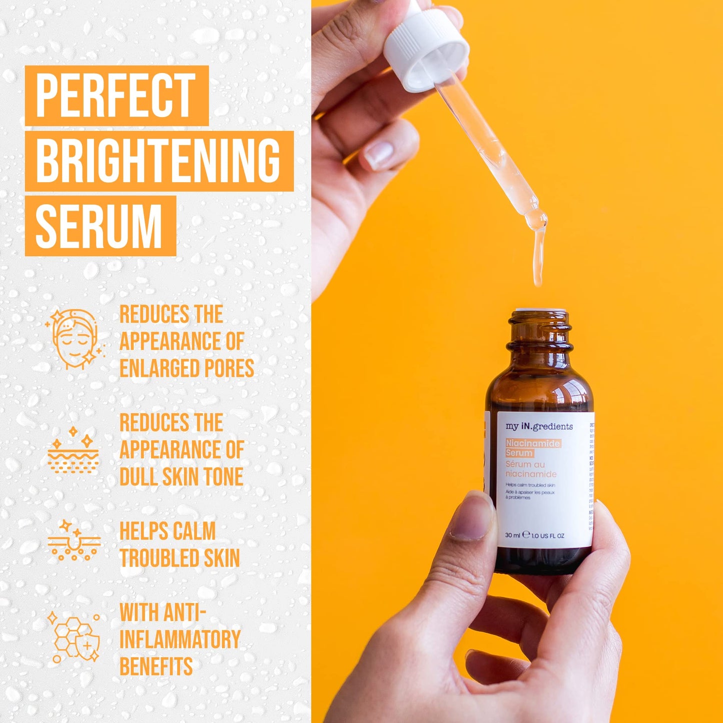 MY INGREDIENTS, Sérum de Niacinamida, Reduce la Apariencia de los Poros Grandes, Protege la Piel, 30 ml
