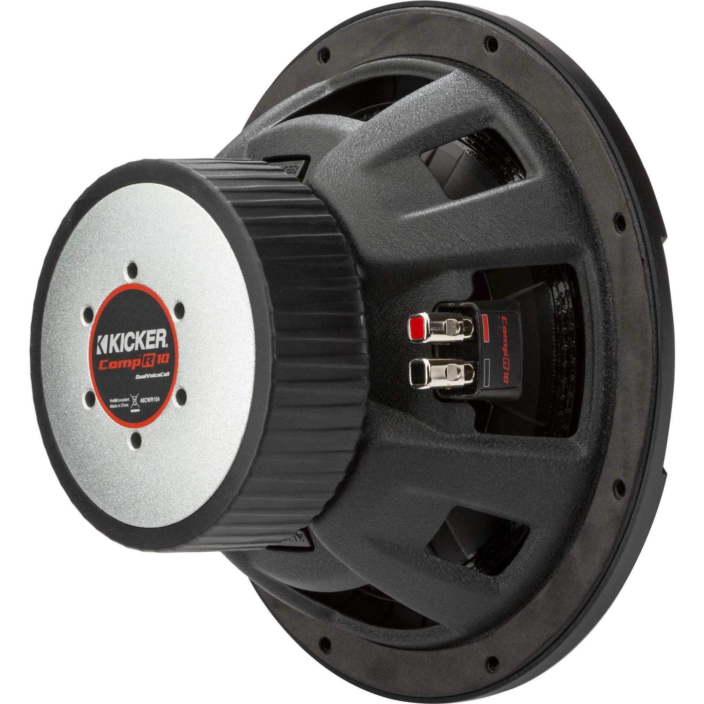 KICKER 48CWR104 CompR Subwoofer de 10 pulgadas, DVC, 4 ohmios