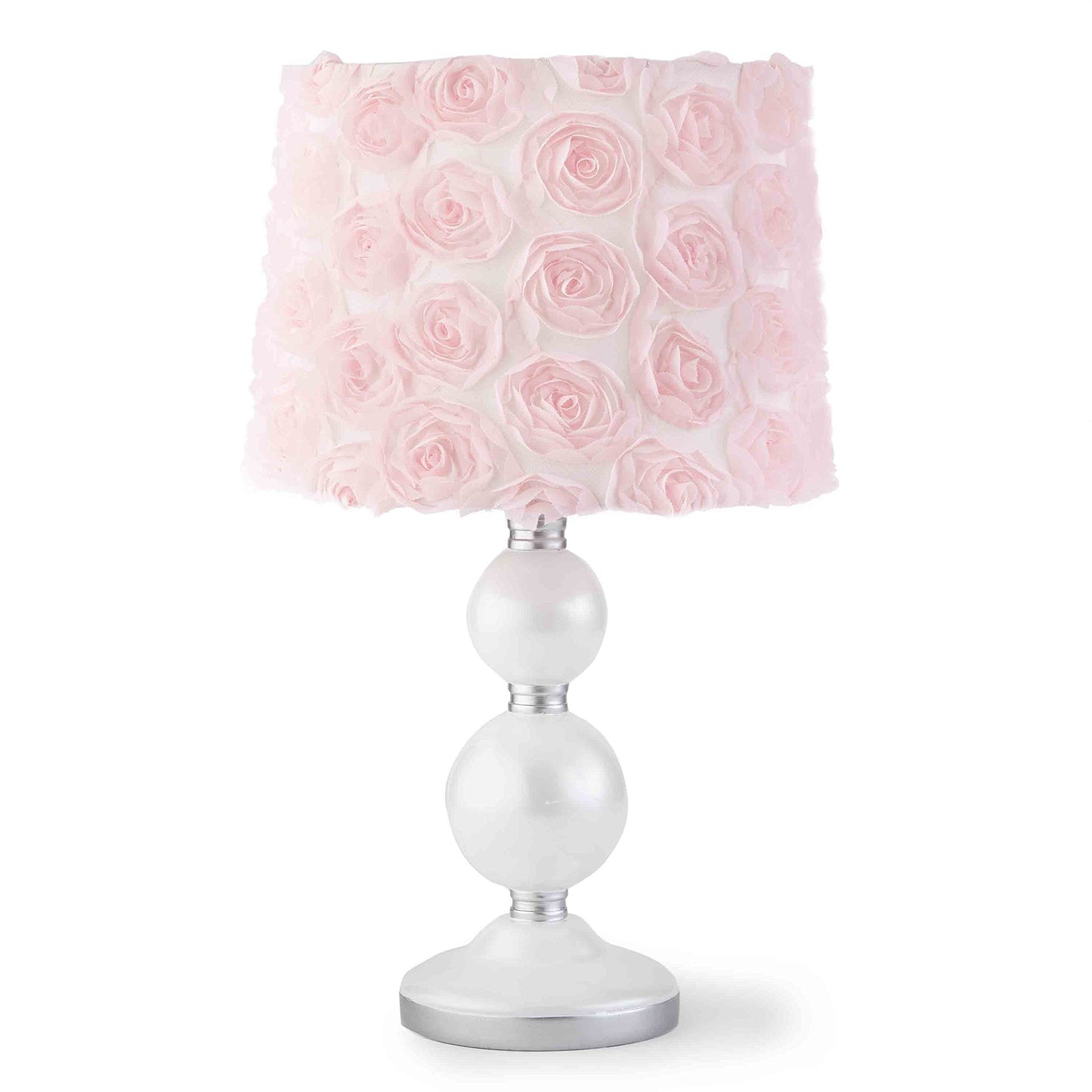 Levtex Baby - Lámpara de mesa y sombra Elise - Base de husillo con lámpara de sombra roseta rosa - Accesorios de guardería - Medidas: 22 pulgadas Alto y 6 pulgadas. Diámetro