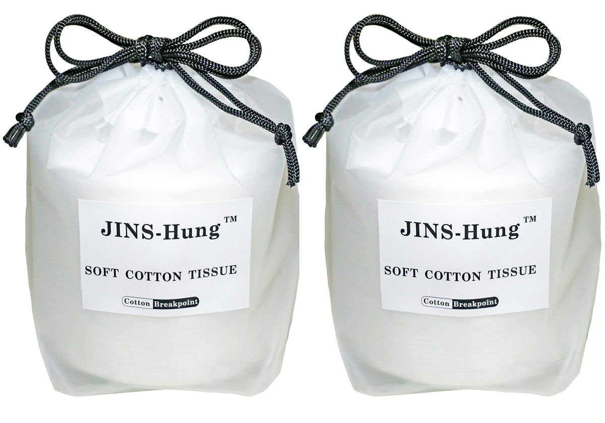 JINS-Hung Toallas faciales desechables naturales (paquete de 2) – 100% algodón suave – removedor de maquillaje – Profesional cotidiano comodidad facial (80 unidades/rollo)