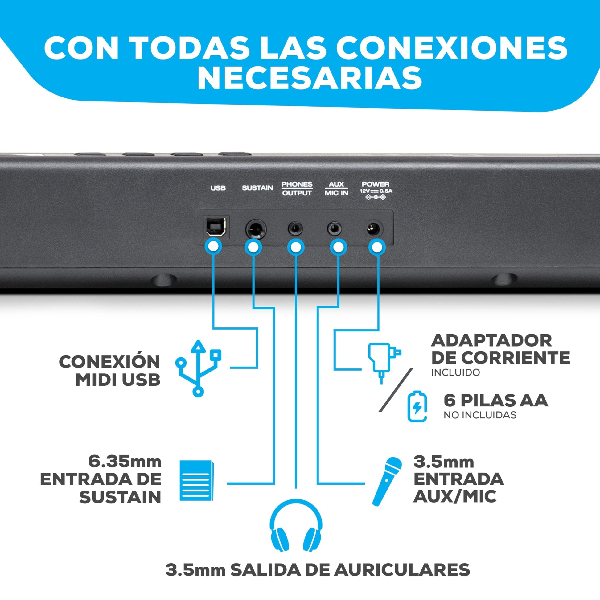 Alesis Teclado Piano con 88 Teclas y 480 Sonidos, Altavoces, MIDI USB, Estuche, Soporte, Auriculares, Pedal y Lecciones de Piano Incluidas
