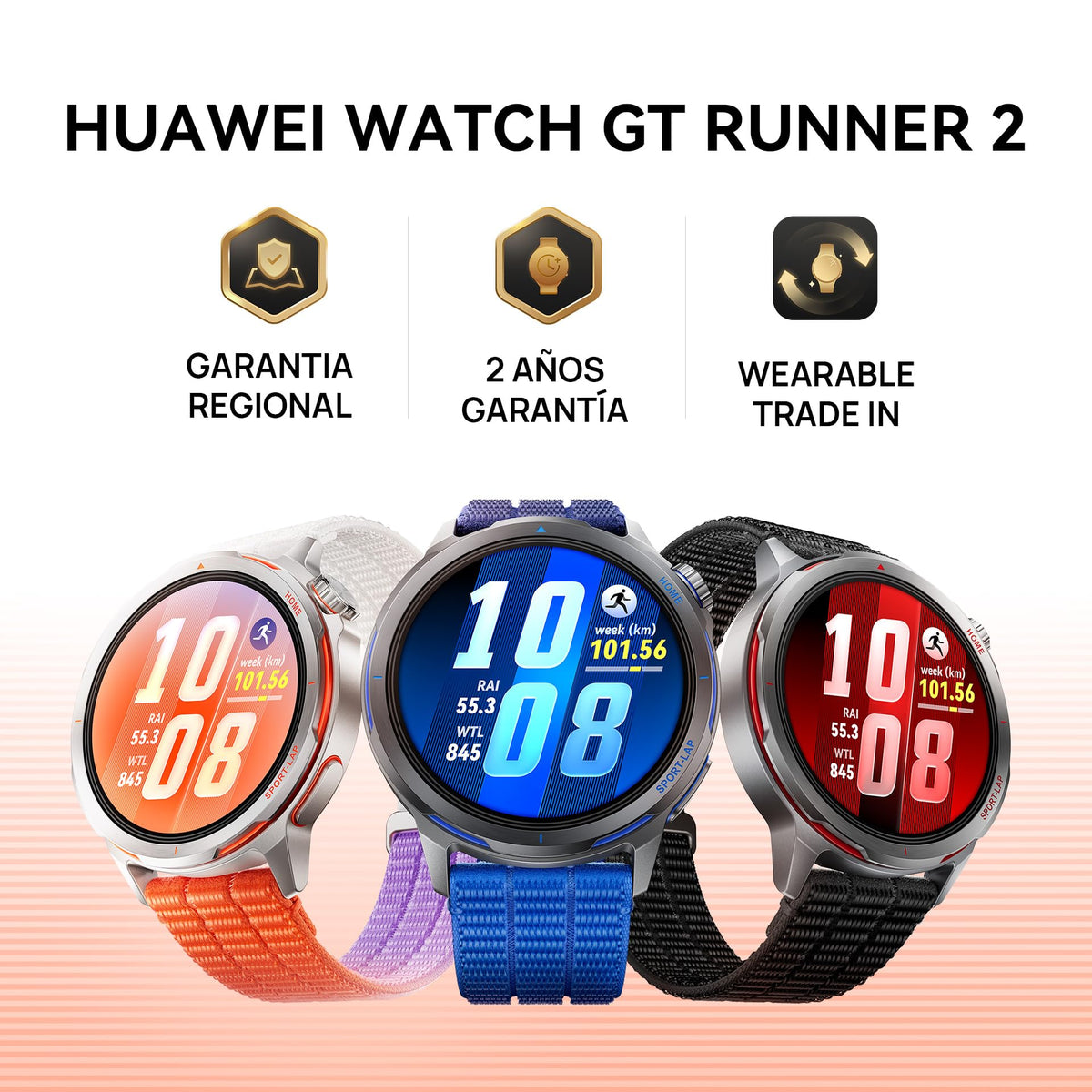 Smartwatch HUAWEI Watch GT Runner 2 Negro con GPS para Running y Pago NFC