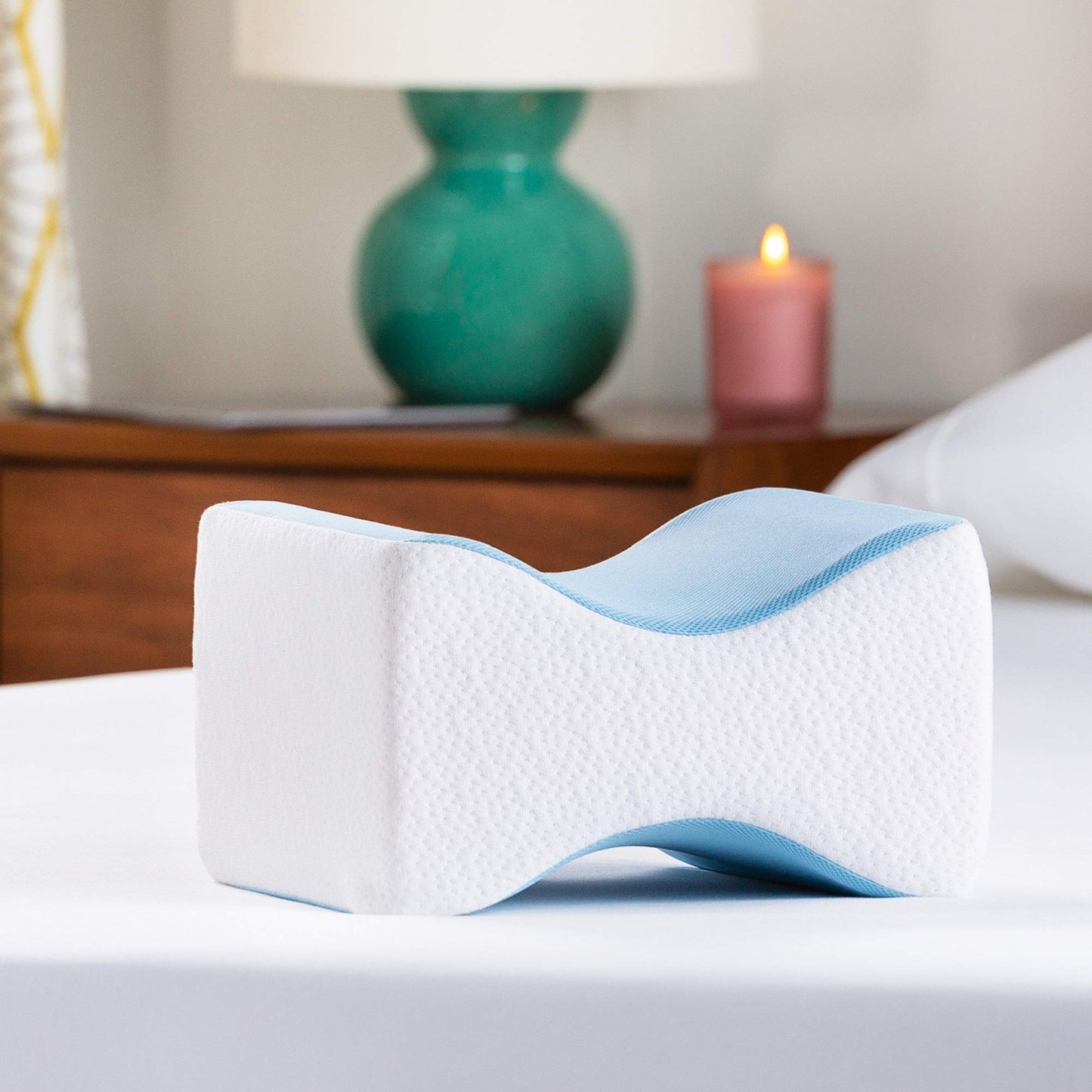 Linenspa - Almohada Ortopédica para Rodillas y Piernas de Memory Foam - Alivia Dolores y Mejora el Descanso