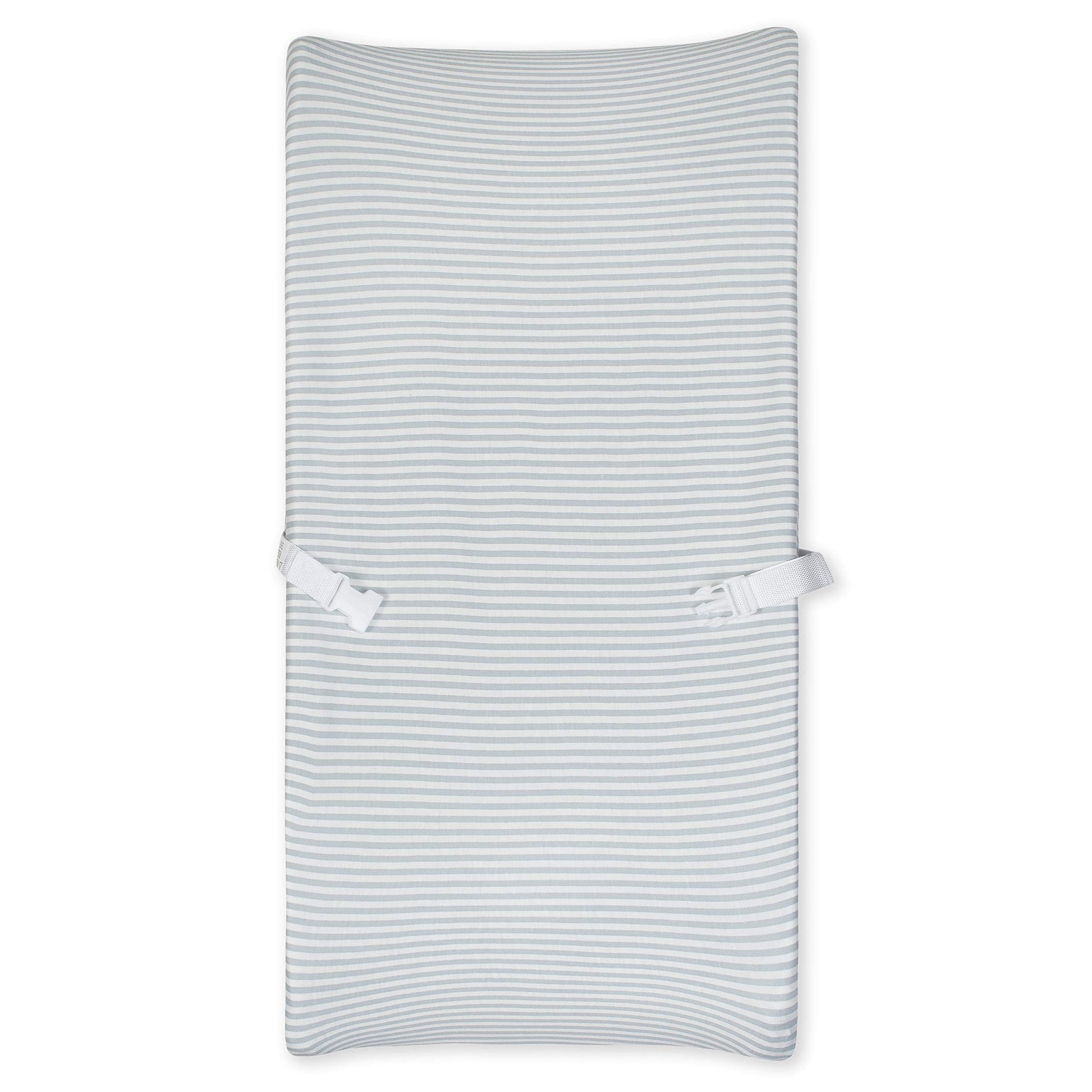 Gerber - Funda para cambiador, 100% algodón orgánico, diseño de rayas grises, talla única