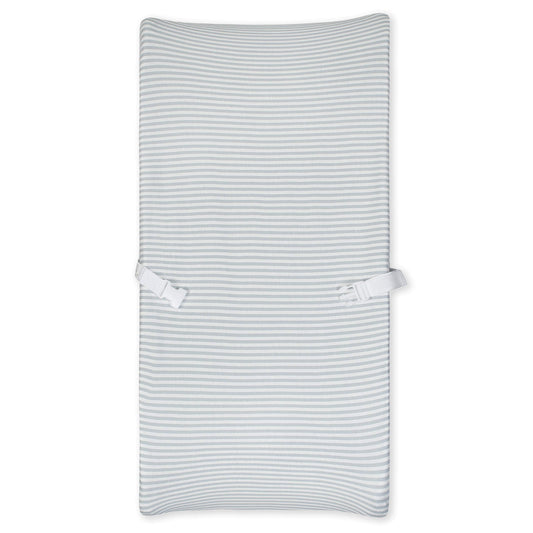 Gerber - Funda para cambiador, 100% algodón orgánico, diseño de rayas grises, talla única