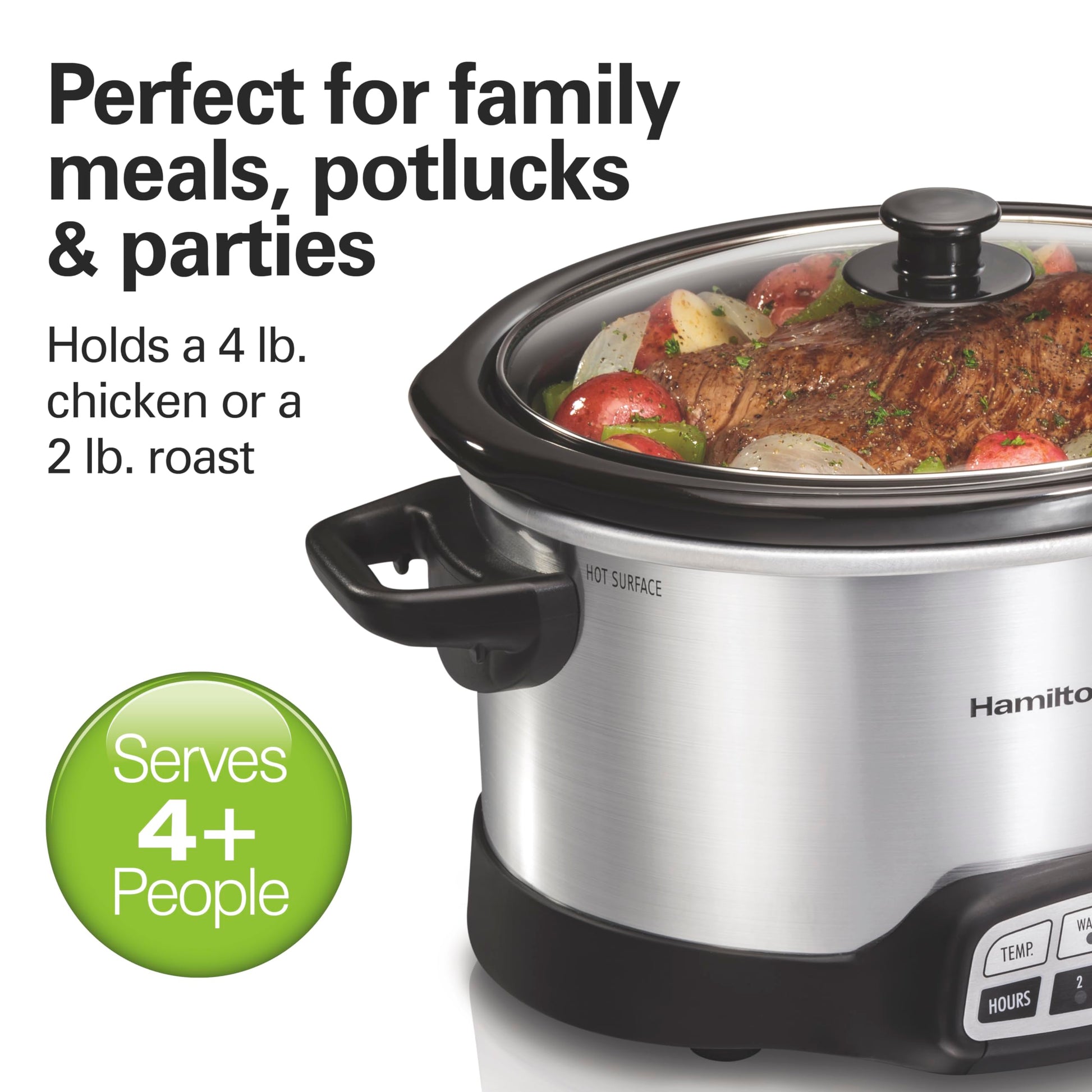 Hamilton Beach 33443 Slow Cooker, SILVER