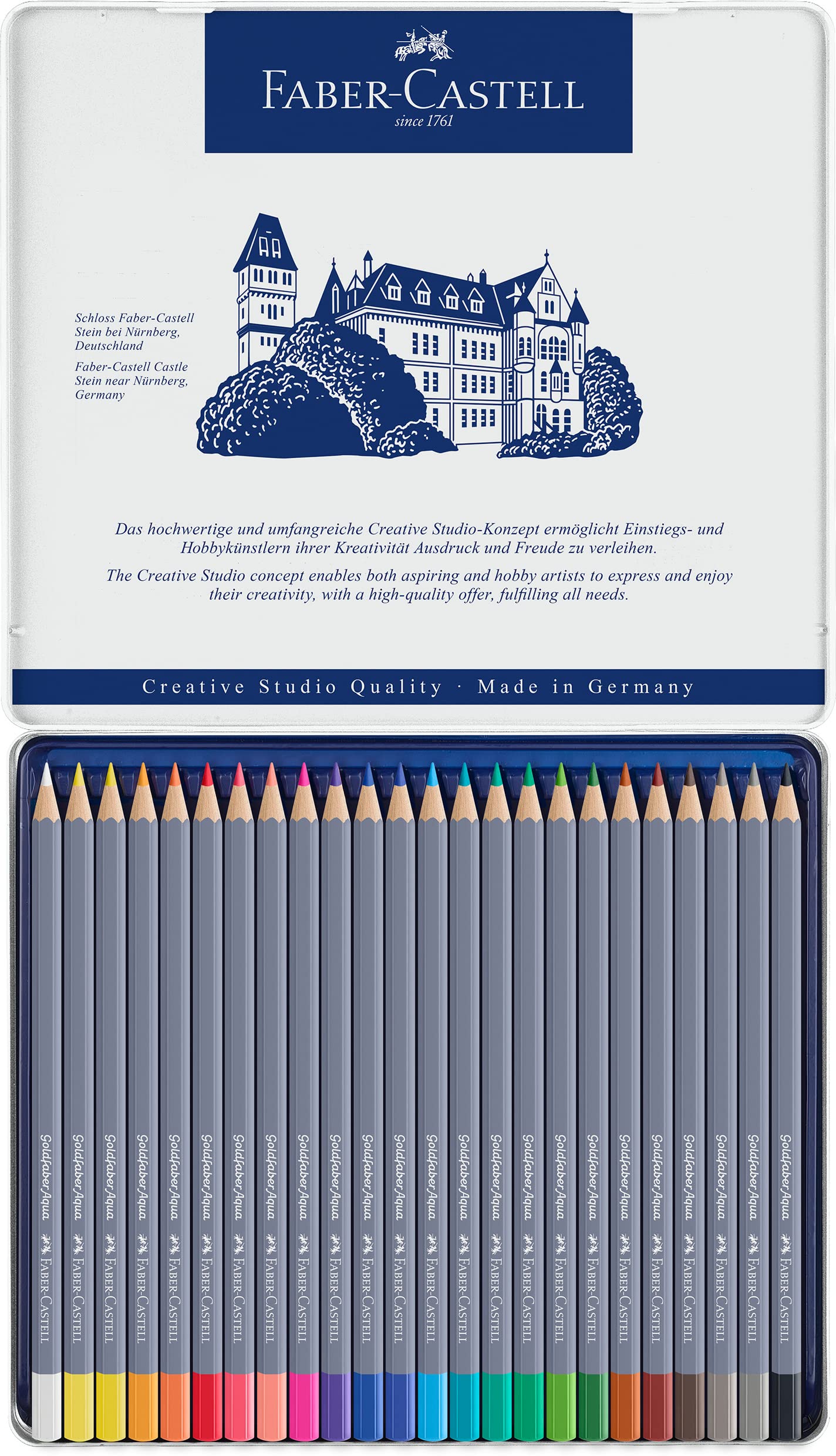 Faber-Castell Goldfaber Aqua Multicolor 24pieza(s) - Lápiz de color (24 pieza(s), Multicolor, Suave, Madera, Hexagonal, Alemania)