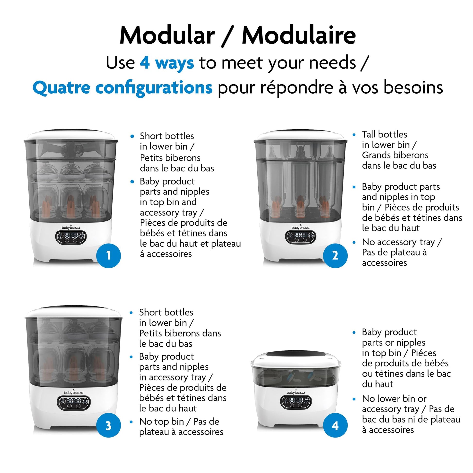 Baby Brezza - Esterilizador y secador de biberones de bebé avanzado - Máquina eléctrica de esterilización a vapor - Esterilización universal para todas las botellas: plástico + vidrio + chupetes +
