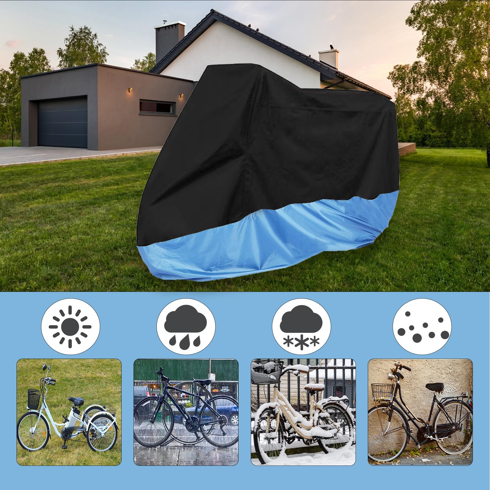 LATOLINON - Funda para bicicleta para adultos, color azul