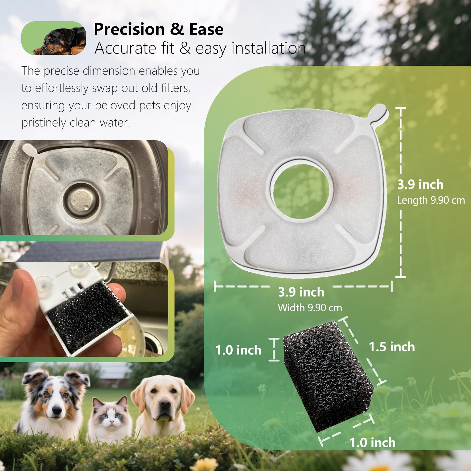 Filtros de Repuesto TOGGATH Veken Acero Inoxidable para Fuente de Mascotas Automática