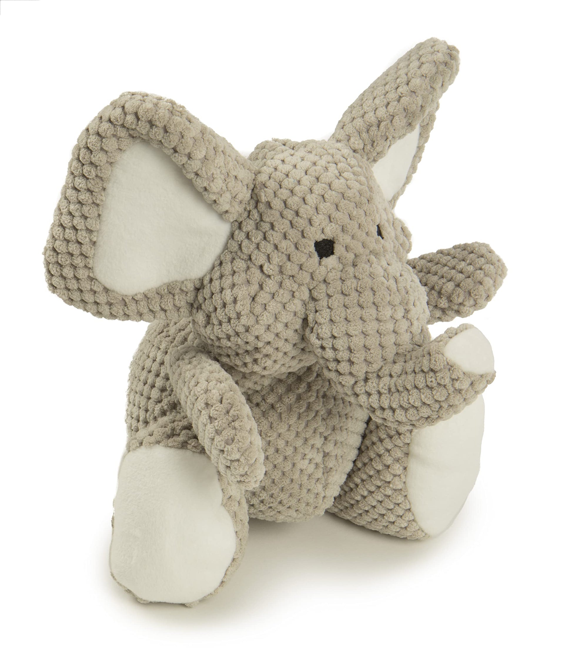 goDog Checkers Elephant With Chew Guard Technology Tough Plush Dog Toy, Grey, Large