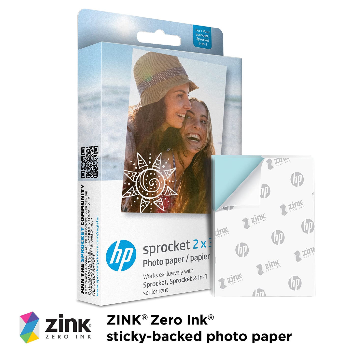 HP Sprocket Portable 2x3 Instant Photo Printer (Black Noir) Starter Bundle
