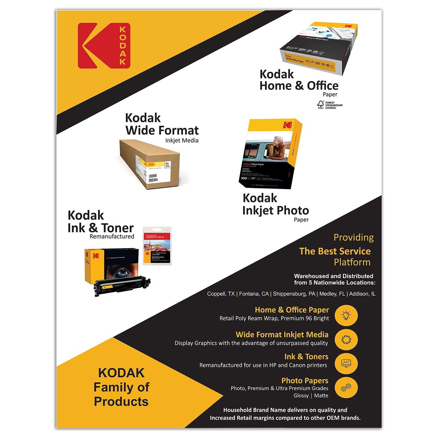 Kodak Papel fotográfico de 8.0 mil 200 g/m², brillante, 8-1/2 x 11, 100 hojas por paquete
