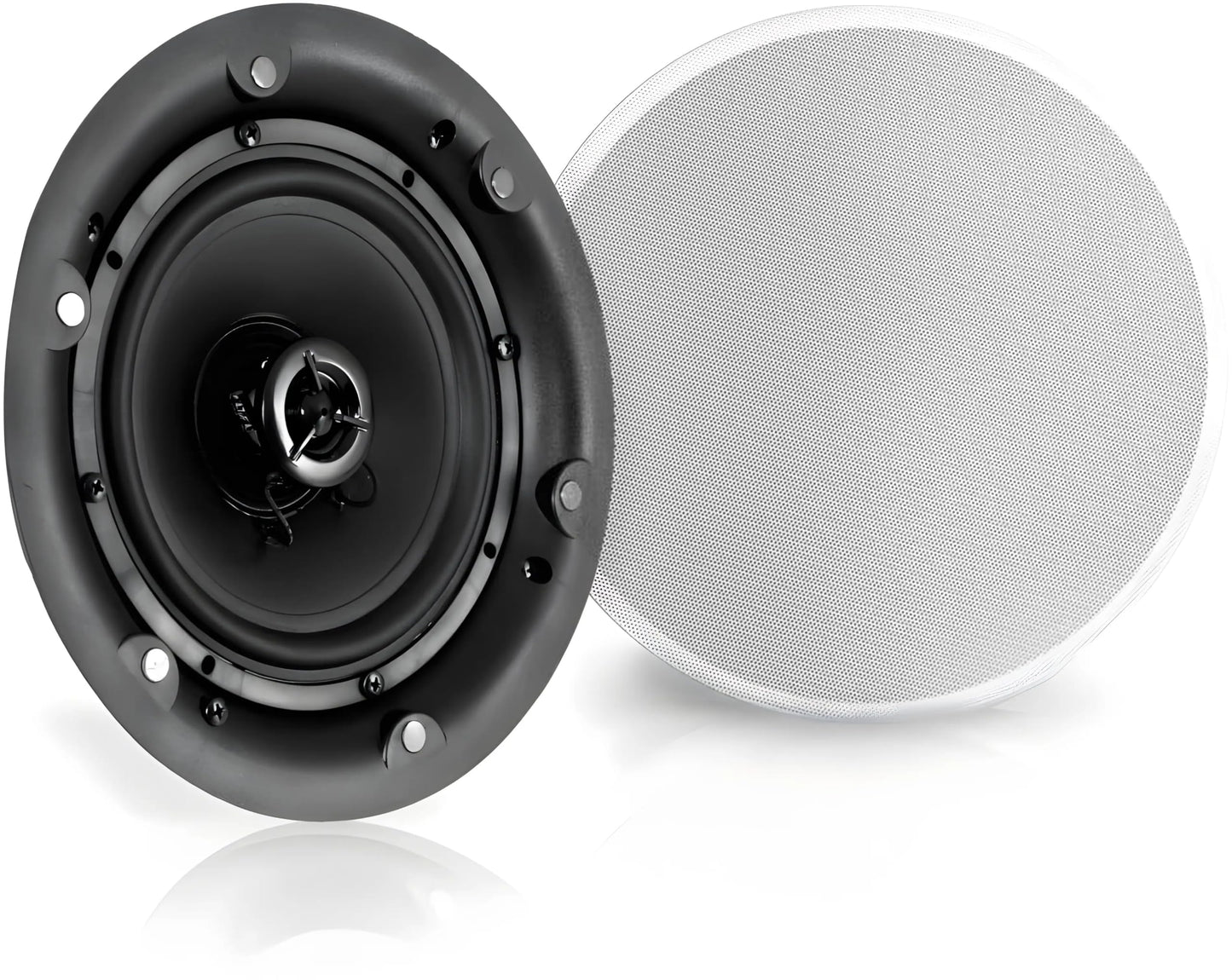Pyle Bocinas de Montaje en Techo y Pared de 6.5" 300W, Kit de Subwoofer Estéreo de 2 Vías Dual con Bluetooth Inalámbrico, Montaje Empotrado en Pared y Techo para Sistema de Sonido Surround en Casa