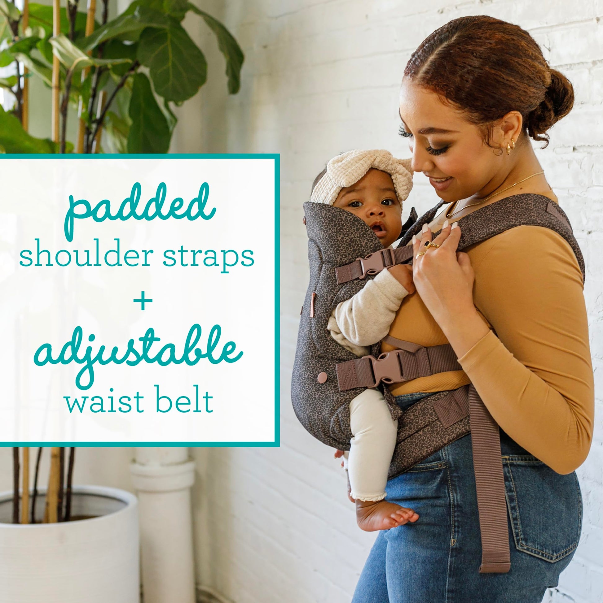 Infantino Flip Advanced Portabebés 4 en 1 – Ergonómico, Convertible, frontal y frontal hacia fuera Portabebés delantero y trasero para recién nacidos a niños pequeños 8-35 libras, leopardo