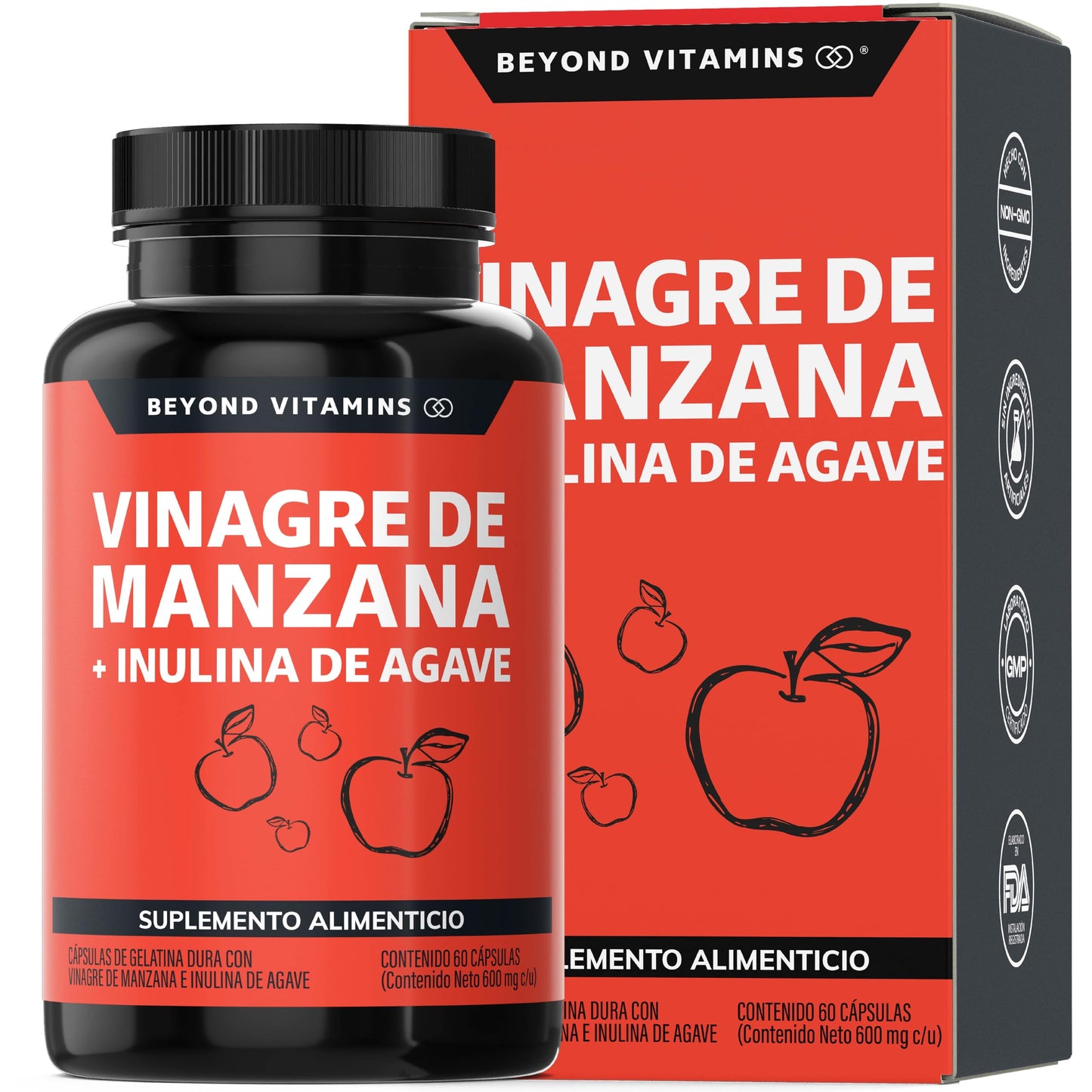 Vinagre de Manzana Daily Life en Cápsulas sin Azúcar con Inulina de Agave
