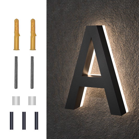 Números de Casa MIDIT Acero Inoxidable LED Retroiluminados 8 Pulgadas