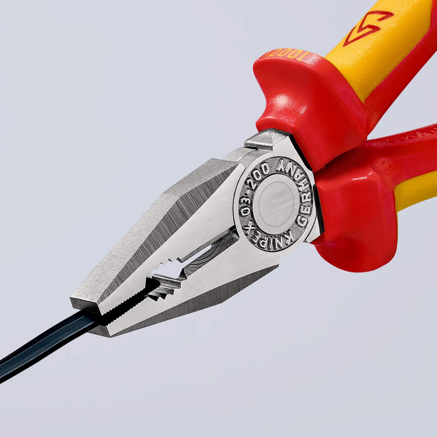 Knipex 03 06 200 SB Alicate Universal Aislados con Fundas en Dos Componentes, Según Norma VDE, Cromado, 200 mm