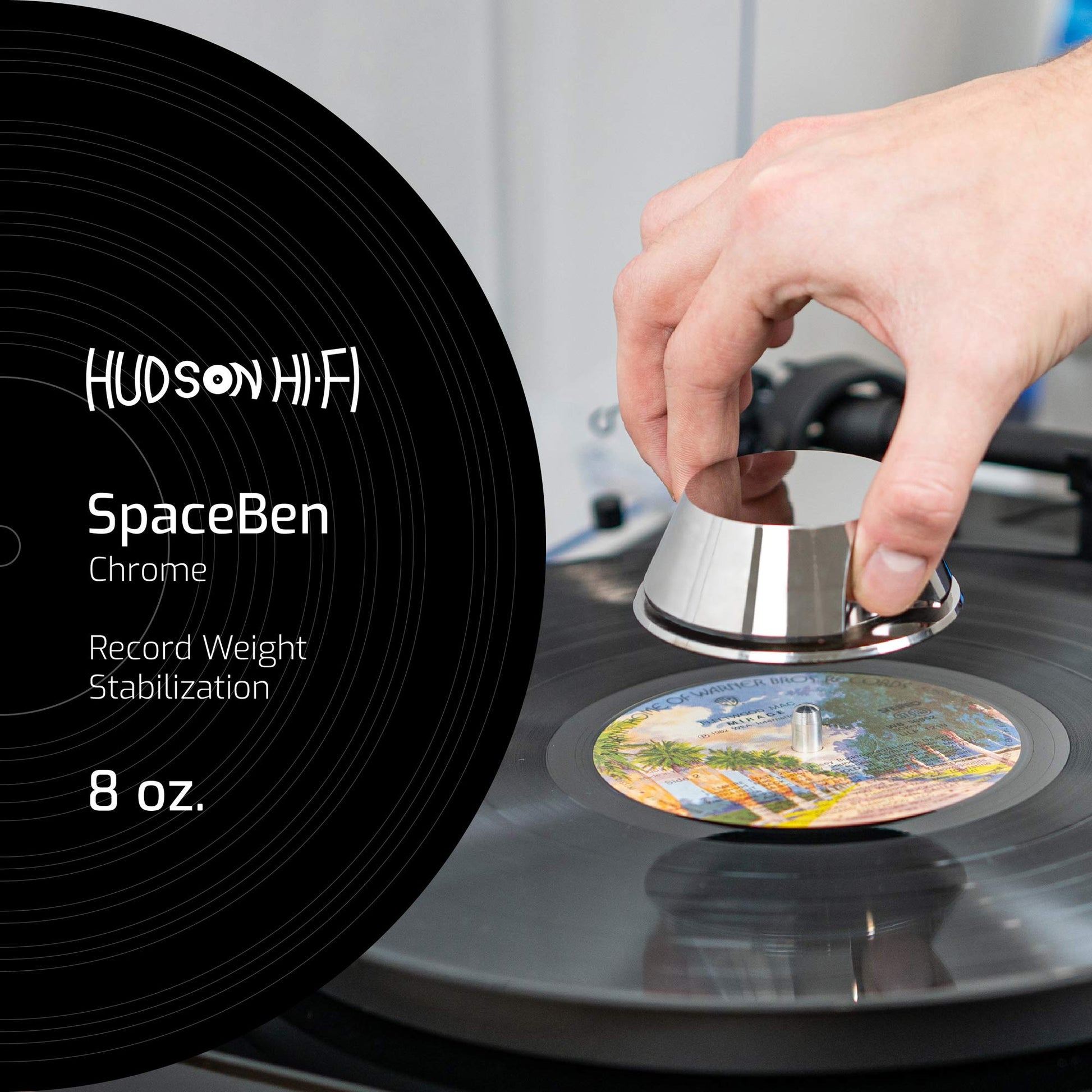 Hudson Hi-Fi BigBen Record - Abrazadera estabilizadora de Peso, Cromado, LittleBen