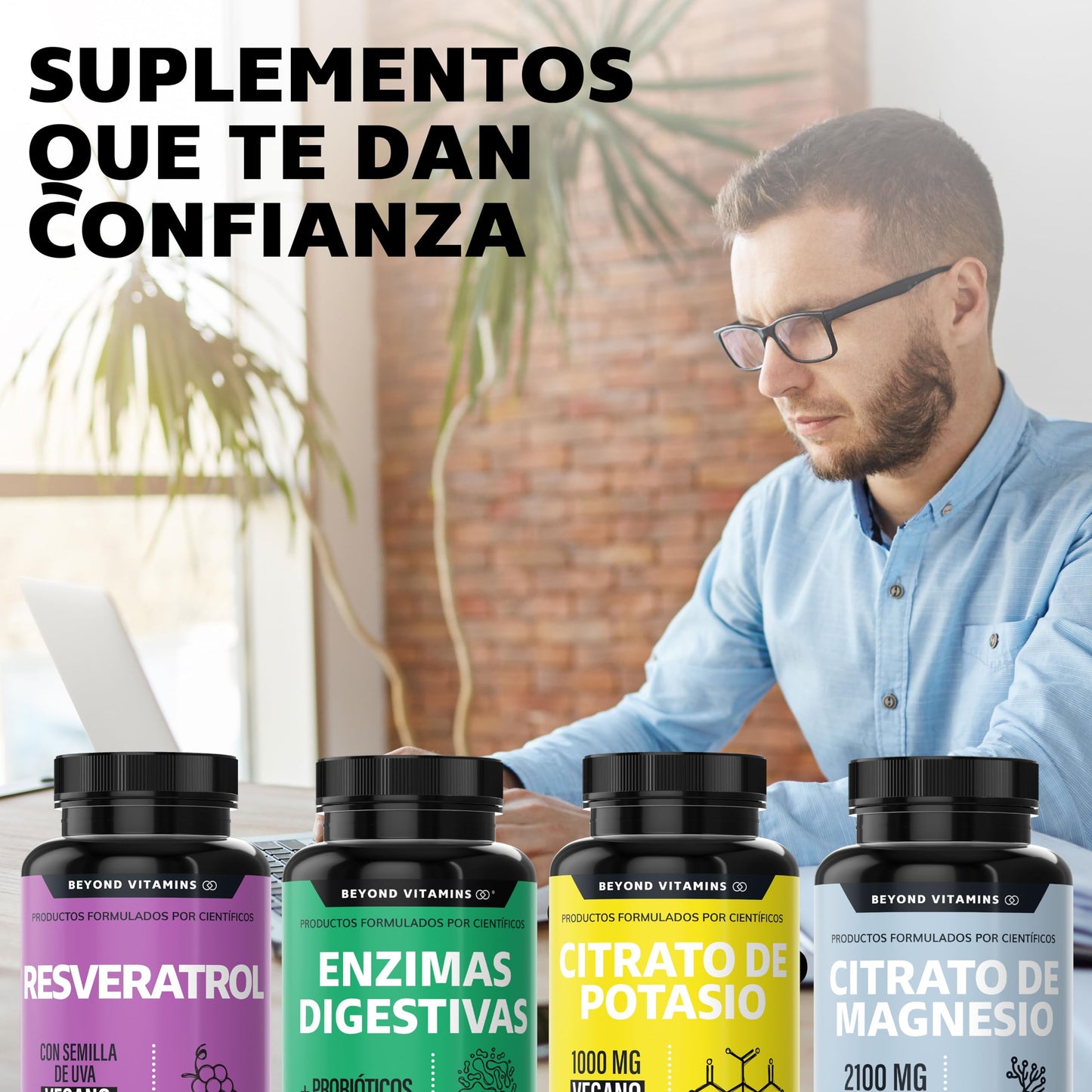 Suplementos NAD+ Nicotinamida Ribosa Beyond Vitamins con Resveratrol y Quercetina