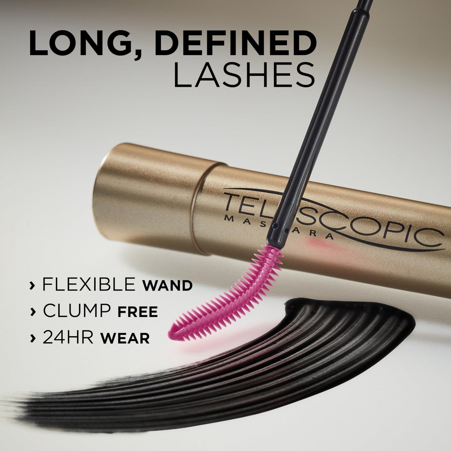 L'Oréal Paris - Máscara telescópica de maquillaje, Washable Blackest Black